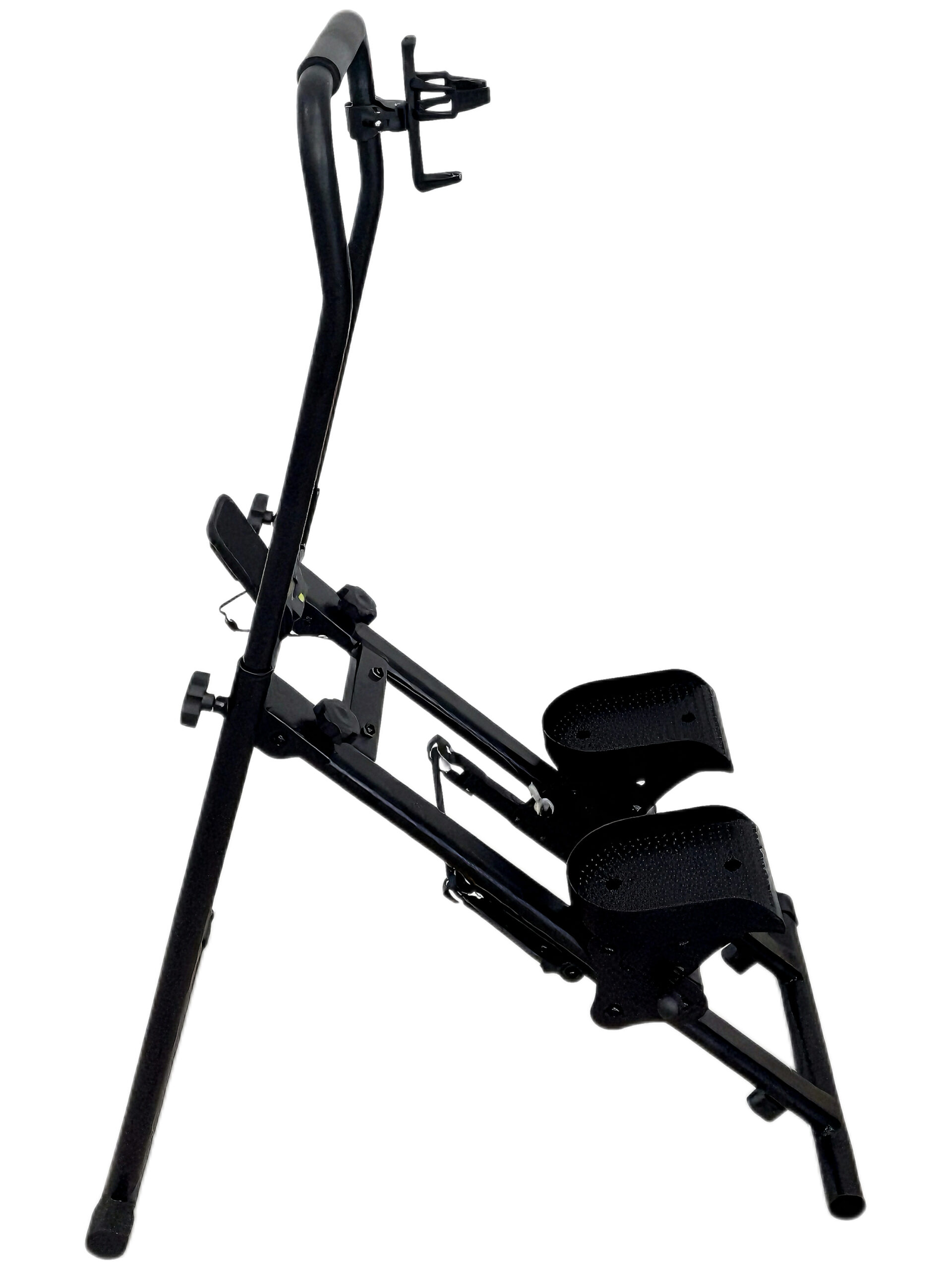 Step machine with cup holder side view